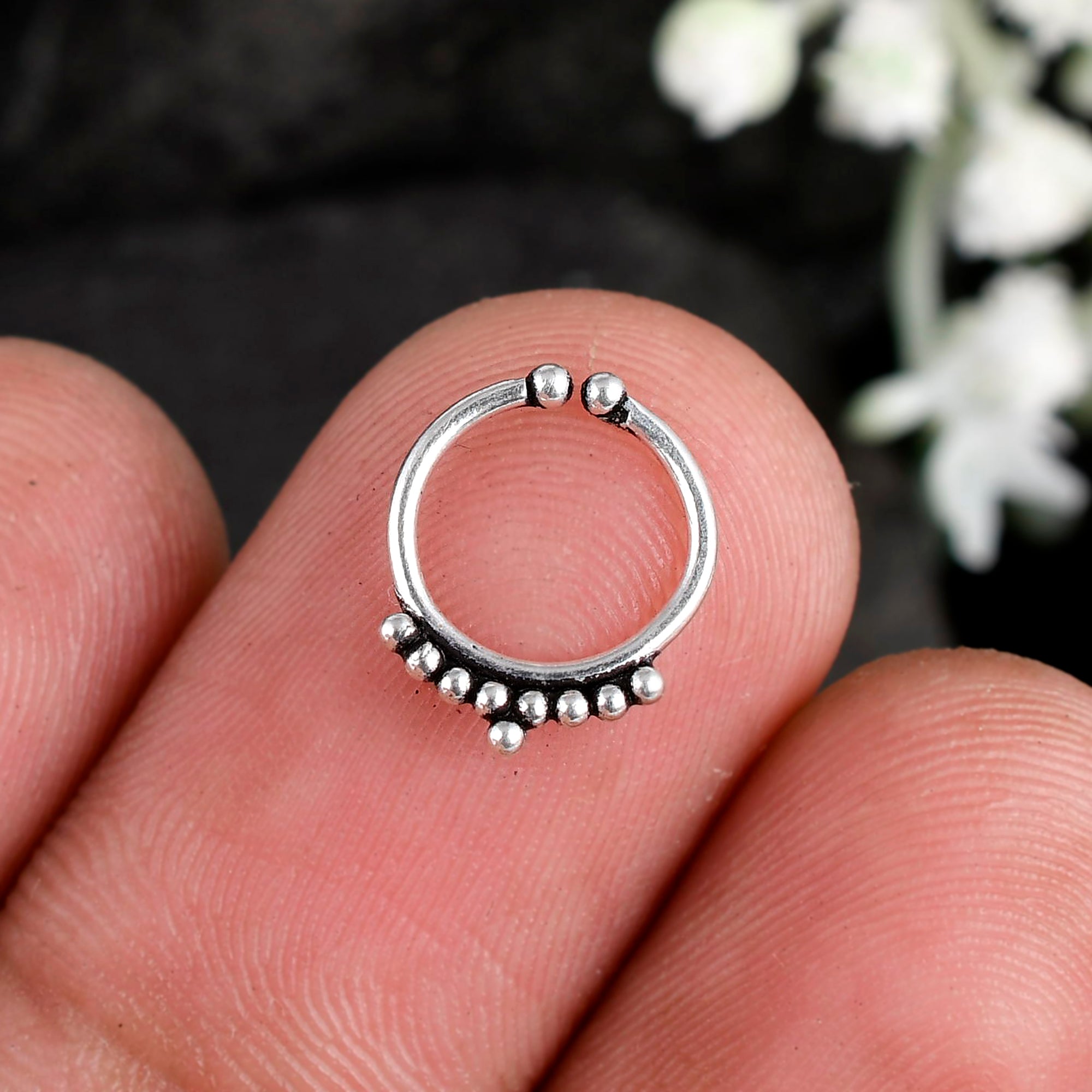 Buy online Set Of 4 Oxidized Carving Septum Ring from fashion jewellery for  Women by Silvermerc Designs for ₹1040 at 60% off | 2024 Limeroad.com